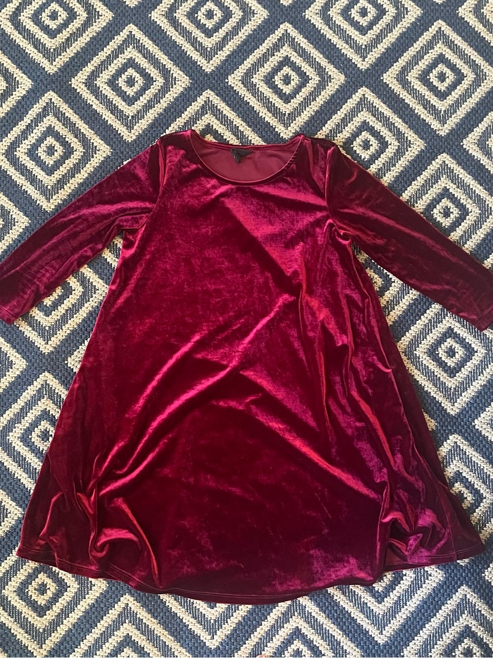 Agnes & Dora Wine Velvet Swing Dress XS Girls size 12 Bundle Friendly